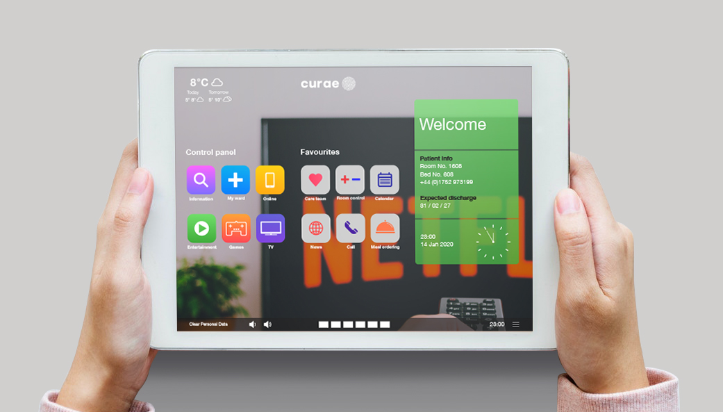 App dashboard on tablet