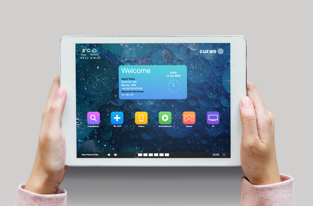 App dashboard on tablet