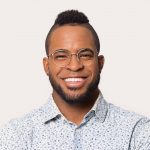 Smiling african man in glasses